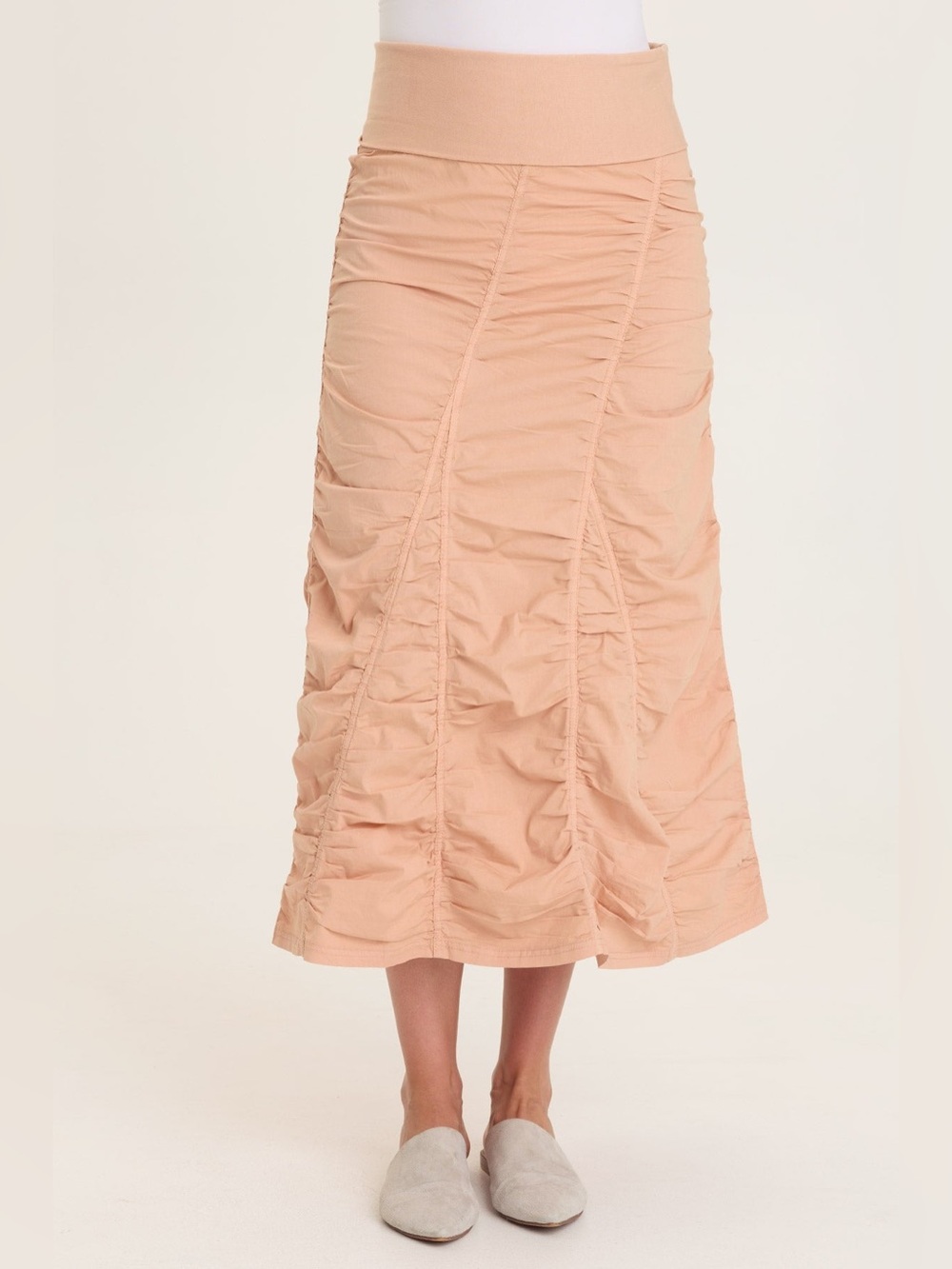 XCVI Fold Over Waistband Maxi Peasant Gored Skirt